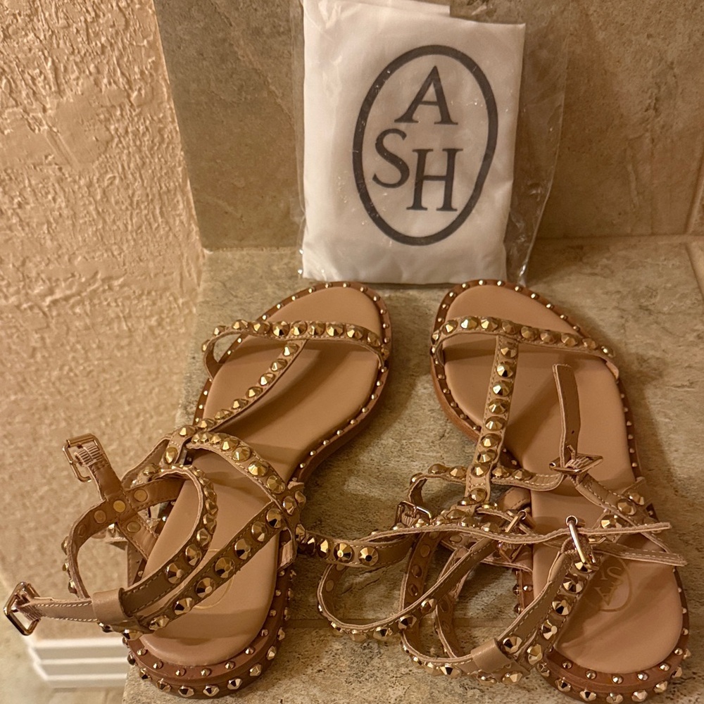 Ash Tan Studded Sandals